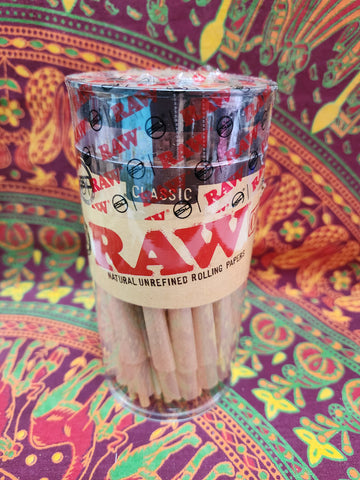 RAW Cones Classic 98 Special| 100 Pack | Natural Pre Rolled Rolling Paper with Tips & Packing Tubes Included