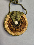 4.5" x 4.5" Colorful Round Crochet Purse-Made in Mexico-Assorted Color Combos