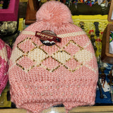 Knit Bulky Winter Hat with Pom Poms---Assorted Colors