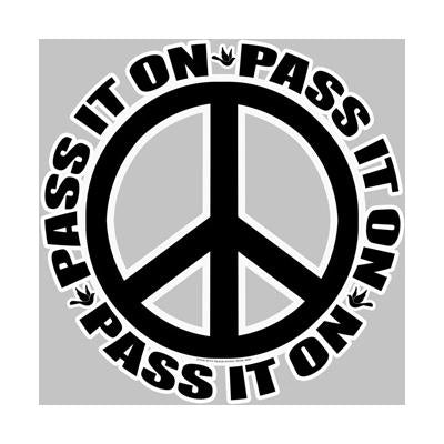 Peace Symbol Pass It On Sticker