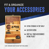 Bamboo and Black Walnut Large Stash Box with Lock and Rolling Tray Kit