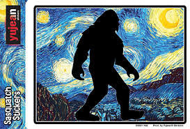 Sasquatch Big Foot Starry Night Sticker