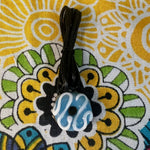 1" Blue/White Donut Pendant on Cord-By KGB Glass