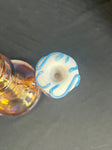 14MM Male White/Blue Donut Slide-By KGB Glass