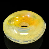 3.5" Round Frosted Donut Imported Glass Hand Pipe
