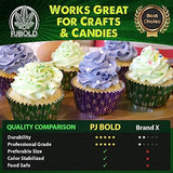 PJ BOLD Green Foil Cupcake Liner with Leaf Design 100 Count
