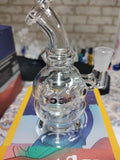 5" Rock Glass Mini Recycler Dab Rig Clear Glass with 10mm Male Banger-*Glass Dab Rig 2*