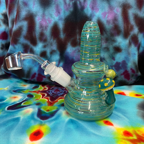 6" Space Glass Mushroom with Snail Rig