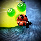 3" Green Color Tube Handpipe w/ Ladybugs by Sara Mac