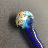 Cobalt Tube/Spotted Bowl Handpipe w/ Marias by Leen Glass