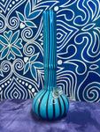 12" striped bulb w/low & mid rings soft glass waterpipe