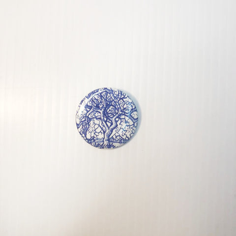 1.5” Blue Tree Button Pin
