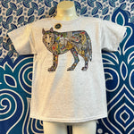 Youth XS Earth Art Wolf Ash T-Shirt