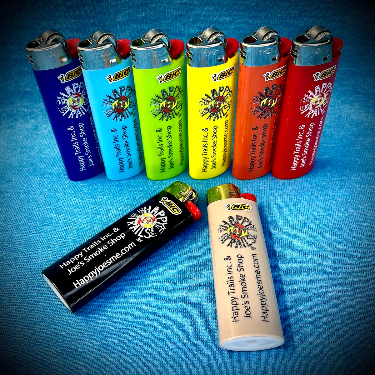 Happy Trails Inc. & Joe's Smoke Shop Custom Bic Lighter – Happy Trails Inc  & Joe's Smoke Shop