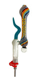 Rock Glass Horned Dab Glass Straw with 10mm Titanium Tip