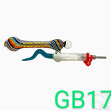 Rock Glass Horned Dab Glass Straw with 10mm Titanium Tip