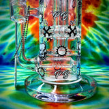 12" Pitbull Bent Neck Gear Showerhead w/ Inline Perc LUXE Series Waterpipe