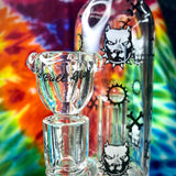 12" Pitbull Bent Neck Gear Showerhead w/ Inline Perc LUXE Series Waterpipe