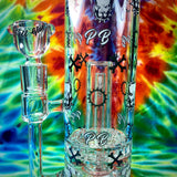 12" Pitbull Bent Neck Gear Showerhead w/ Inline Perc LUXE Series Waterpipe