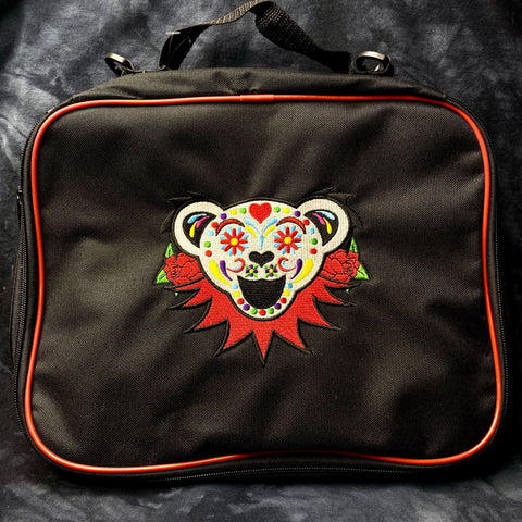 9x12" Dancing Bear Black & Red Pin Bag w/ Velcro Insert