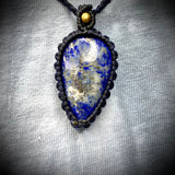 20-24" Lapis Lazuli Macramé Pendant
