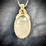20-24" Rainbow Moonstone Macramé Pendant Necklace