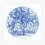 2.75x2.75" Blue Tree Square Sticker