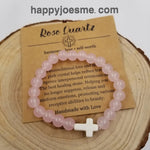 Natural Stone Cross Chakra Bracelet