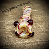 Multicolor Canework Thick Glass Chillum