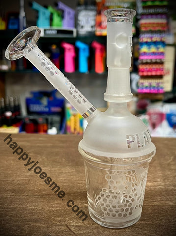 6” Platinum Honeycomb Frosted Cup Dab Rig