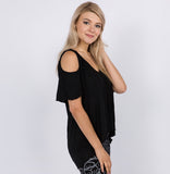 ANDREA TOP PLUS SIZE Viscose Open Shoulder Short Sleeve Top Plus Size XXXL