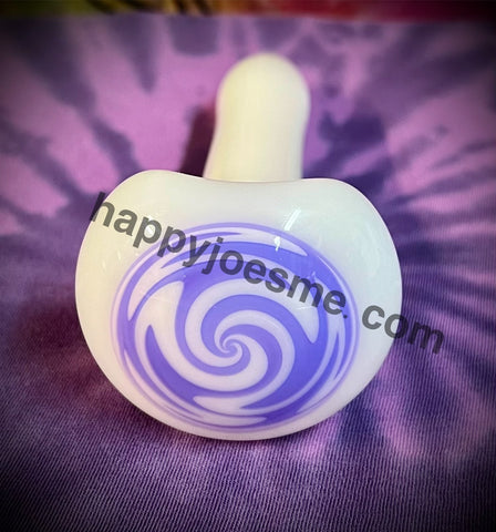 Purple Swirl Front Solid White Handpipe