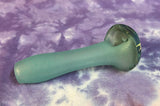 4" Light Blue Halloween Art Sandblasted Handpipe by 207 Glass