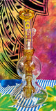 9” Bent Neck Single Perc Recycler Yellow Waterpipe