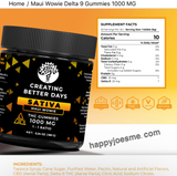 Creating Better Days Sativa Maui Wowie THC Gummies 1000mg