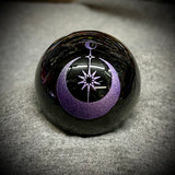 Obsidian Sphere W/Etched Design