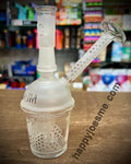 6” Platinum Honeycomb Frosted Cup Dab Rig