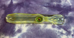 3” Sliver Fume W/Sparkly Green Dot W/Sunflower Chillum