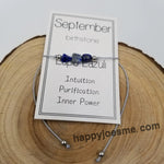 Handmade Birthday Stone Natural Stone Bracelet with Card