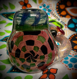 Large Multicolor Checkered Bubbler