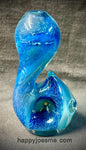 Standing Blue Galaxy Teardrop Handpipe