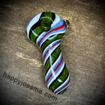 Multicolor Swirl Handpipe W/Bear Paw Milli