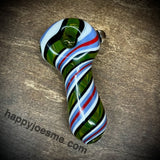 Multicolor Swirl Handpipe W/Bear Paw Milli