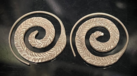 Tribal Feather 925 Sterling Silver Earrings
