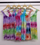 Women's casual V neck Tie Dye Sleeveless Tank Summer Top