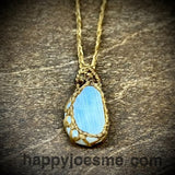 Rainbow Moonstone Macramé Necklace
