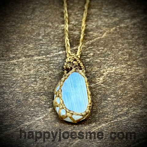 Rainbow Moonstone Macramé Necklace