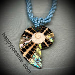 Abalone shell necklace On Seed bead Chain