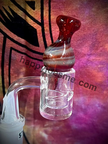 Colored Red Bubble Glass Carb Cap