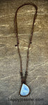 Rainbow Moonstone Macramé Necklace